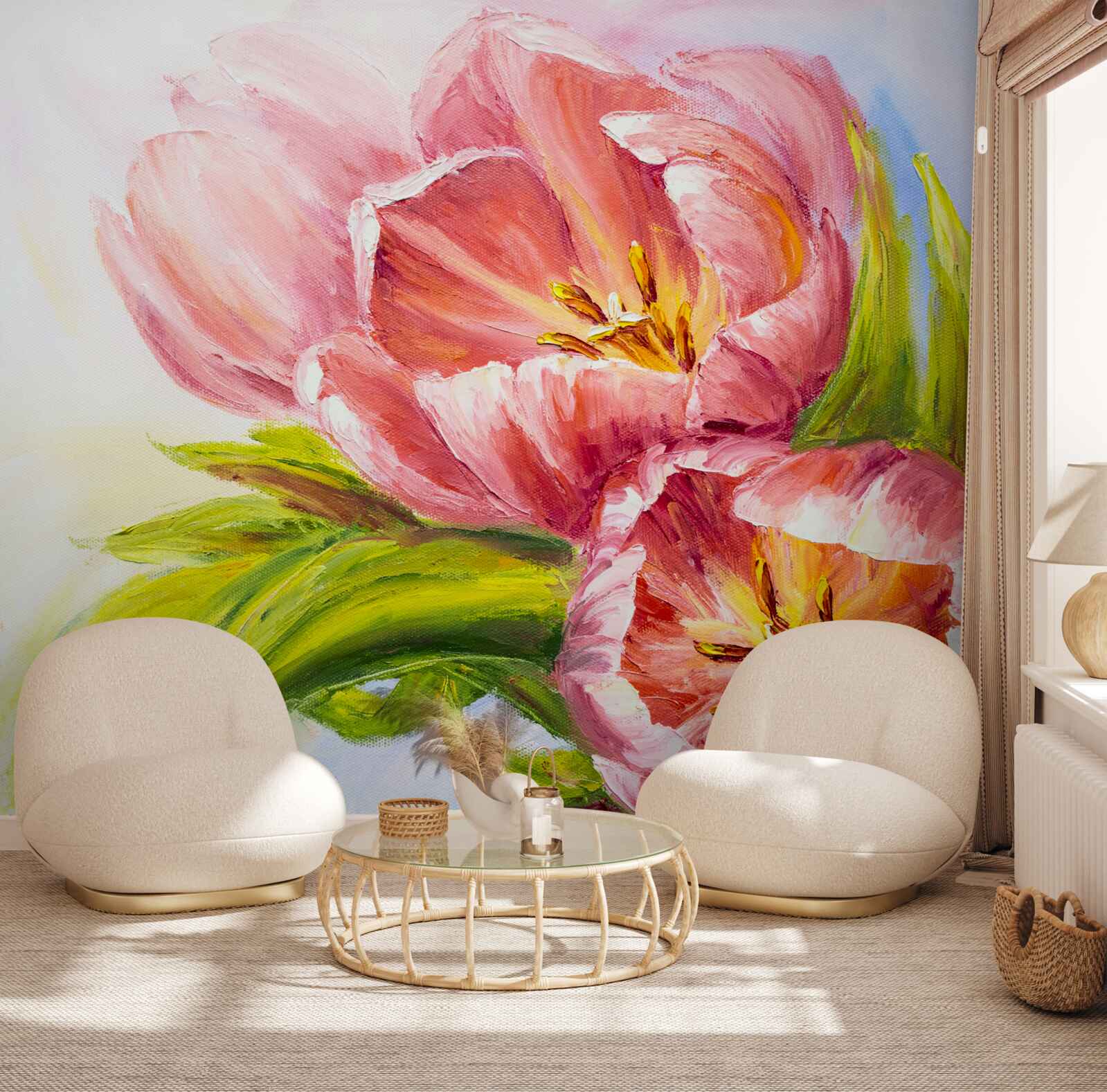 Fototapeta tulipány nakreslené s veľkou chuťou a krásou