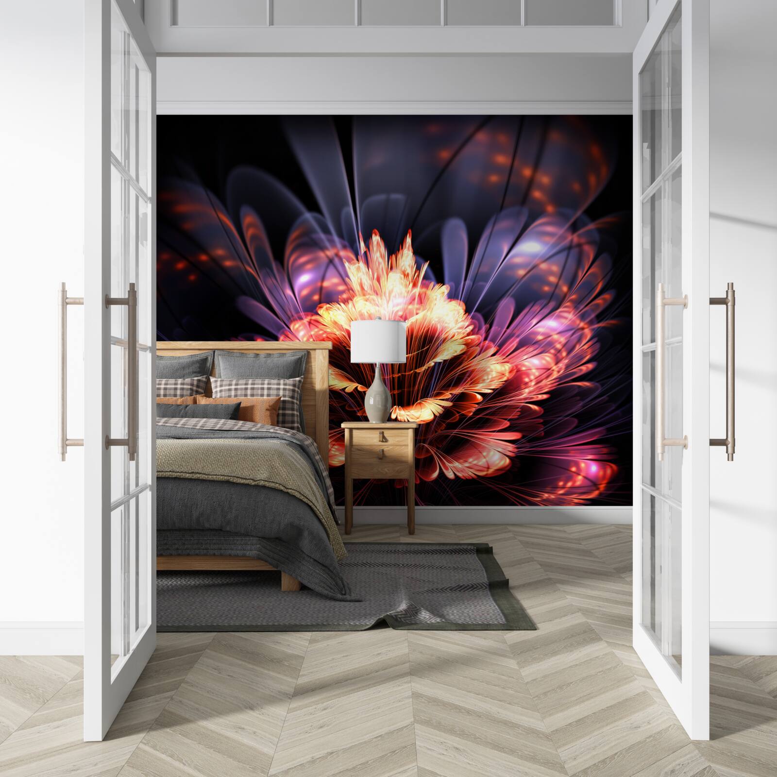 Fototapeta krásny kvet, ktorý žiari ako plameň