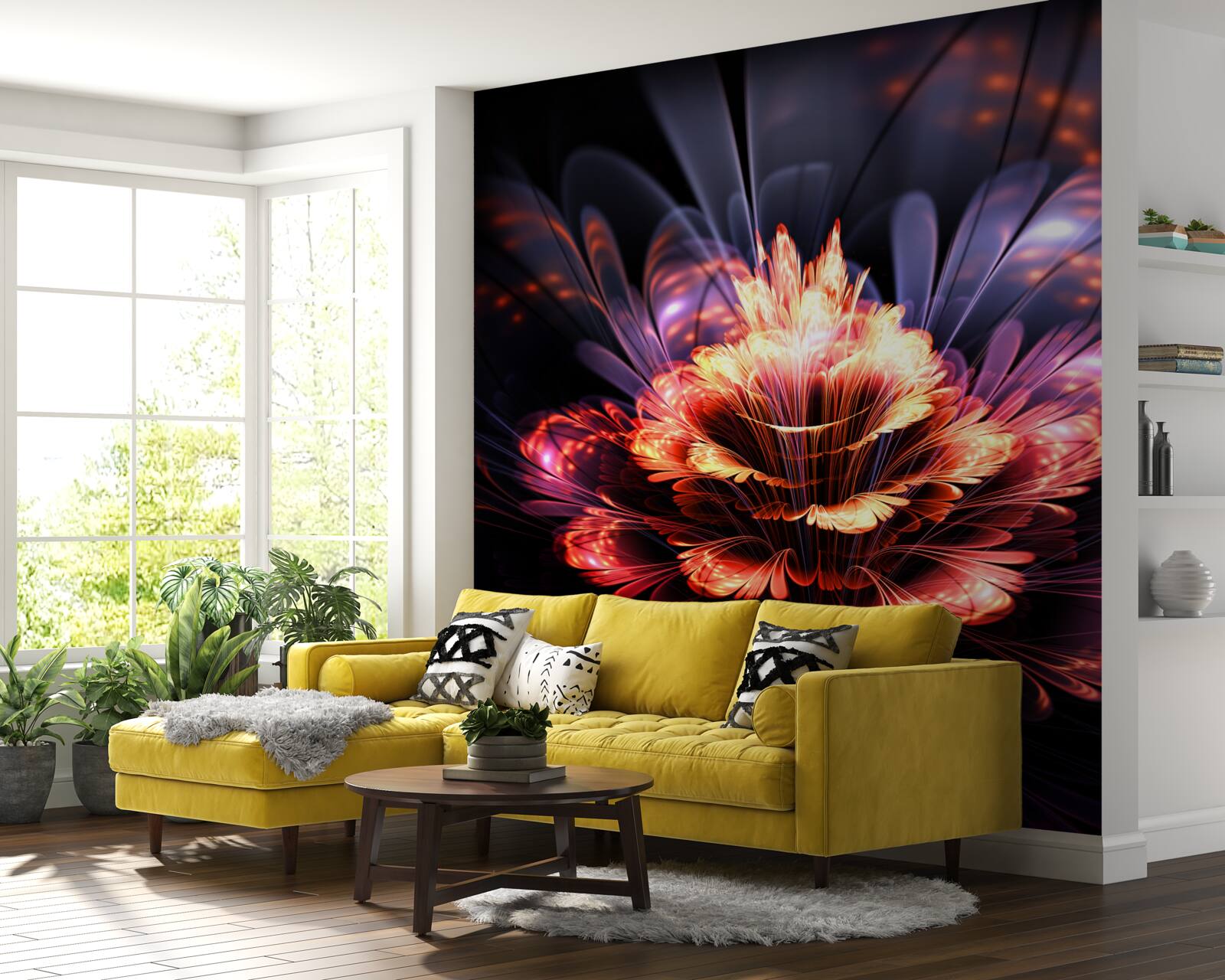 Fototapeta krásny kvet, ktorý žiari ako plameň