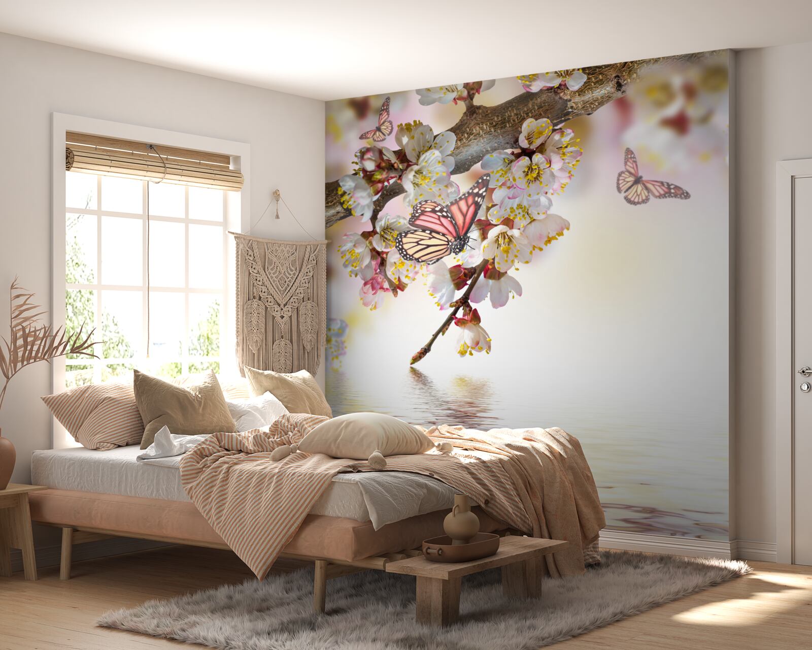 Fototapeta sakury sa stali domovom motýľov