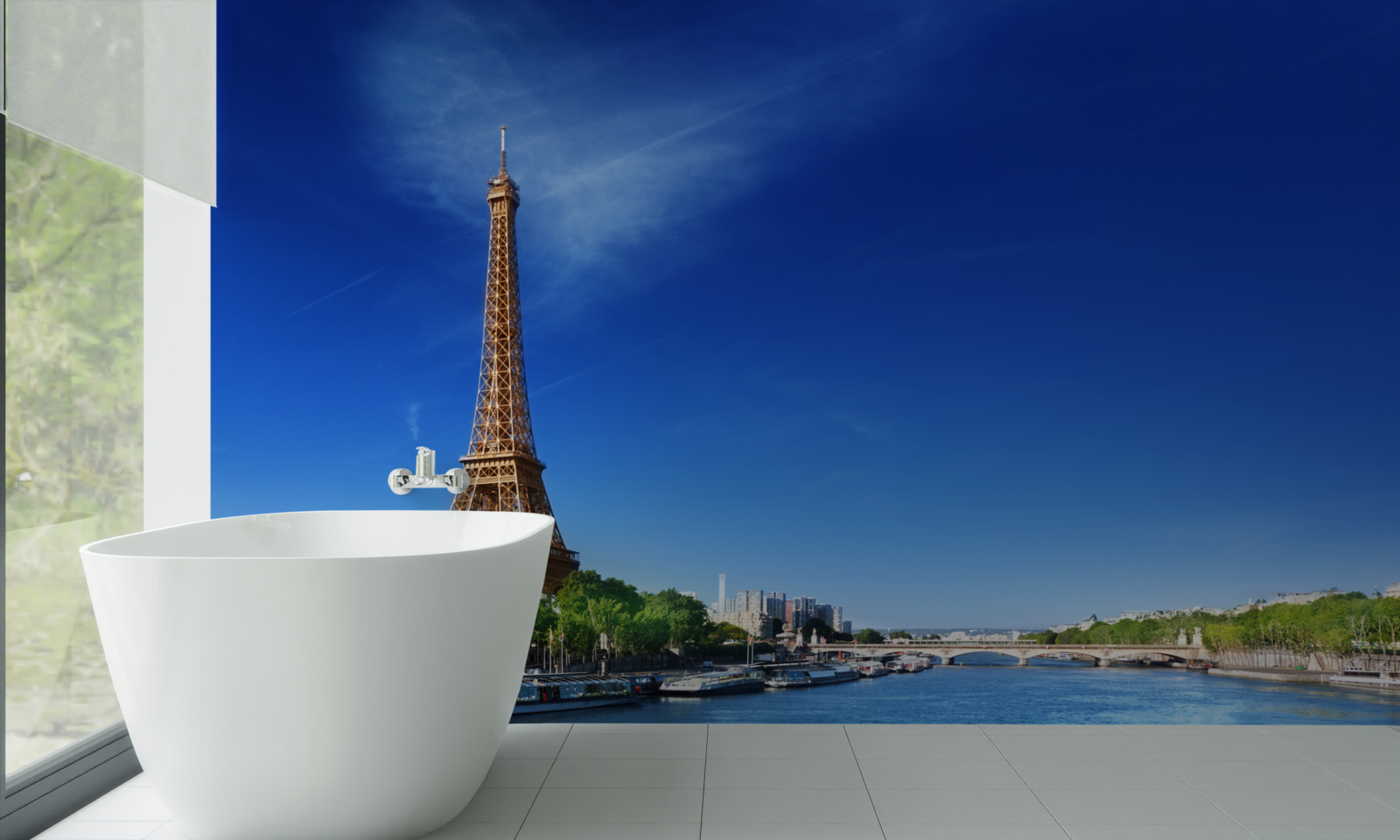 Fototapeta panoráma Eiffelovej veže z opačného brehu