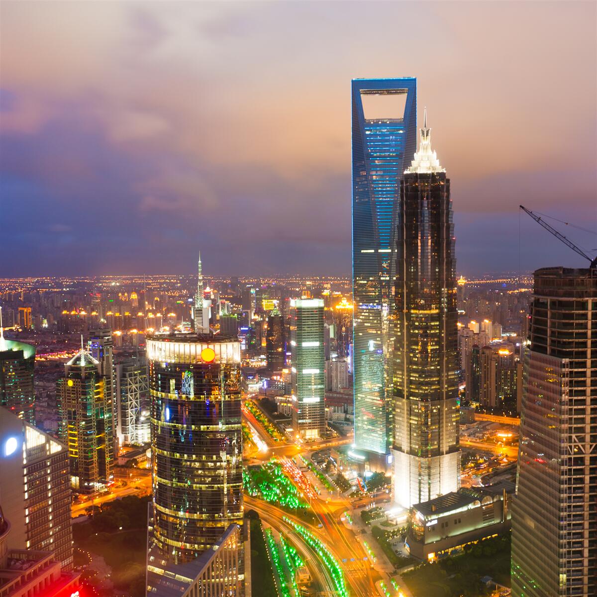 Fototapeta nočné vrcholy mestských budov