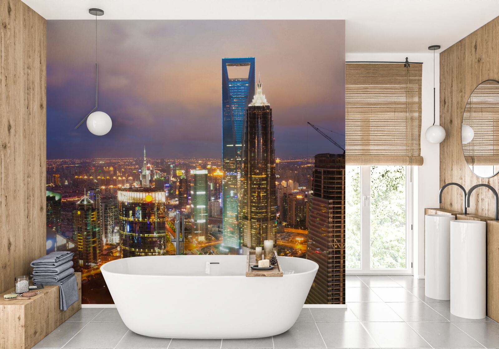 Fototapeta nočné vrcholy mestských budov