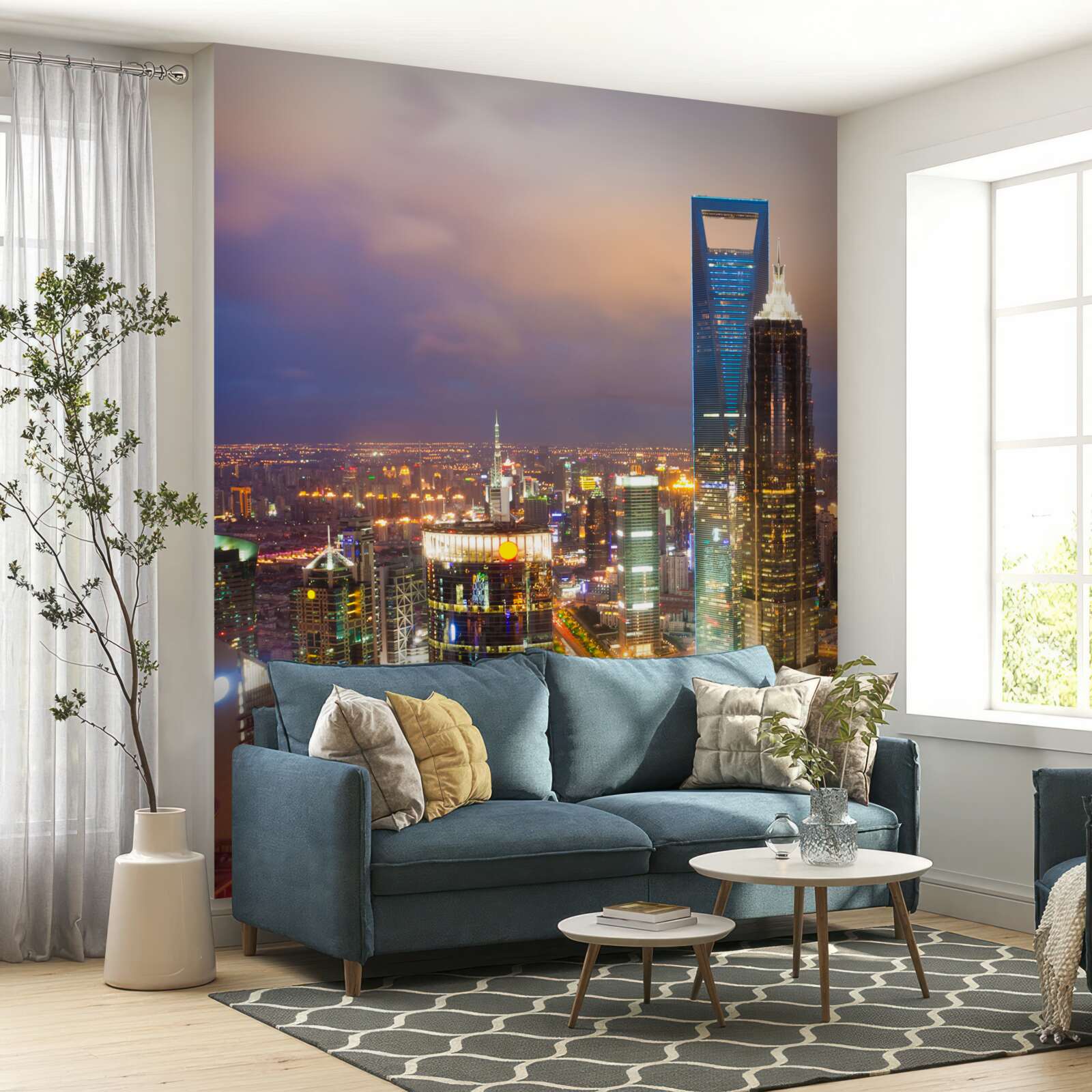 Fototapeta nočné vrcholy mestských budov