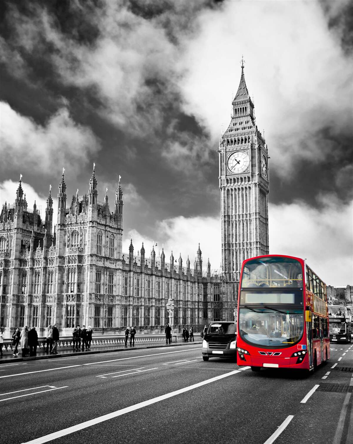 Fototapeta big ben a červený autobus