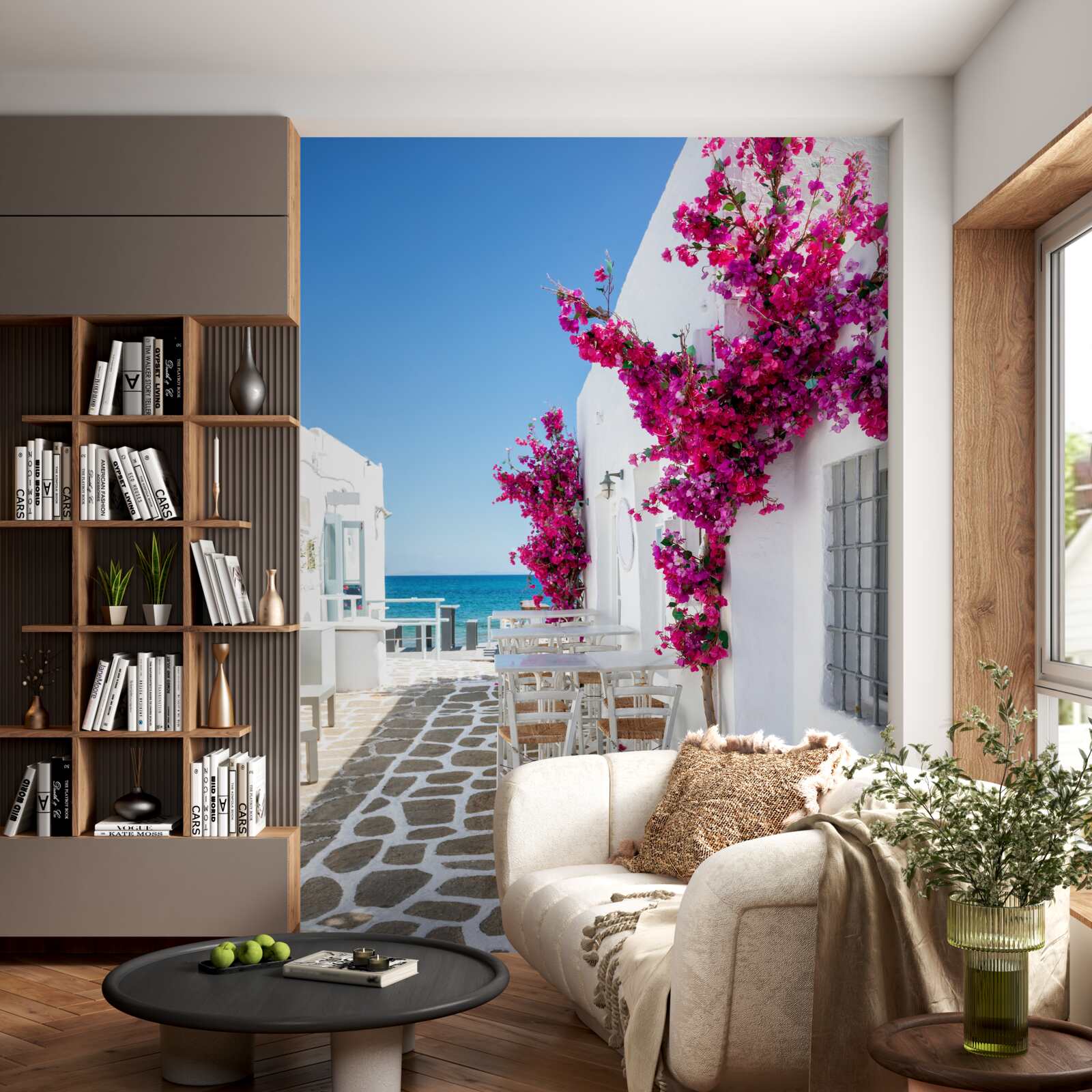 Fototapeta morská ulica natretá bielou farbou