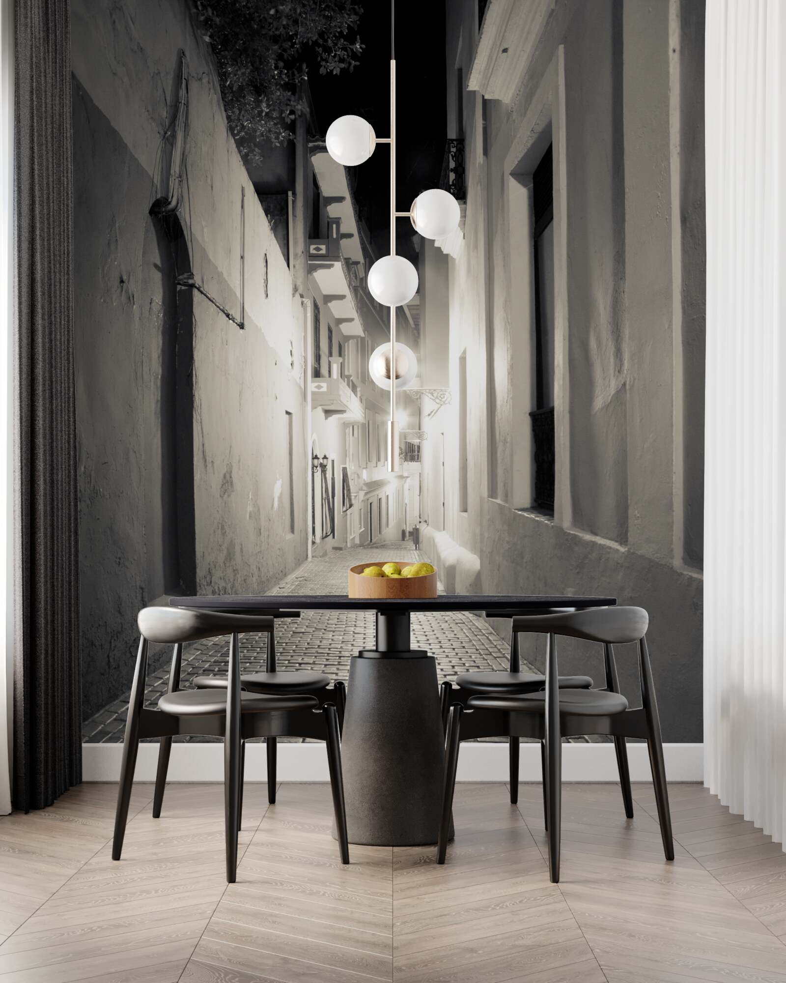 Fototapeta nočná ulica bez ľudí