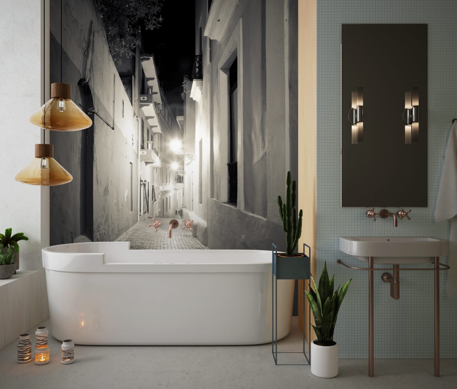 Fototapeta nočná ulica bez ľudí