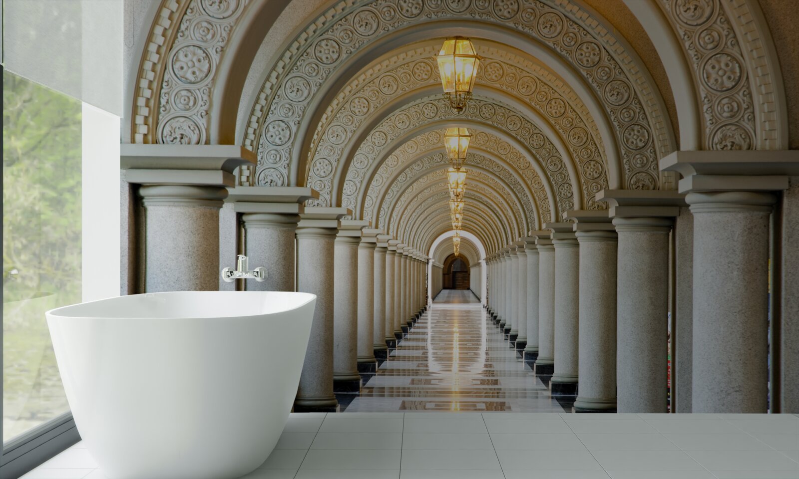 Fototapeta nekonečný rad mramorových stĺpov