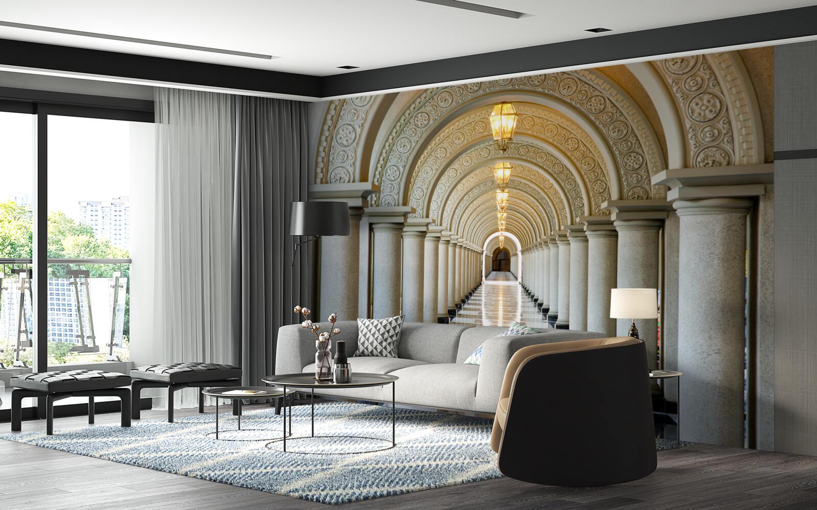 Fototapeta nekonečný rad mramorových stĺpov