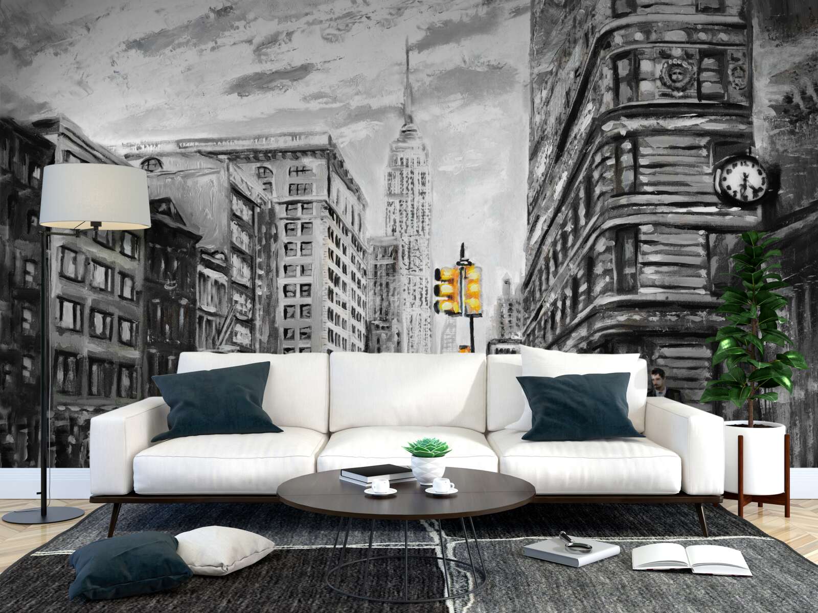 Fototapeta Žlté taxíky na sivých uliciach mesta