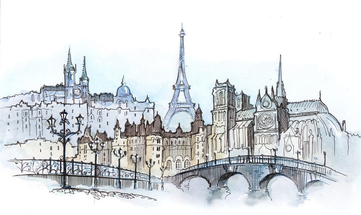 Fototapeta promenáda v starovekom Paríži