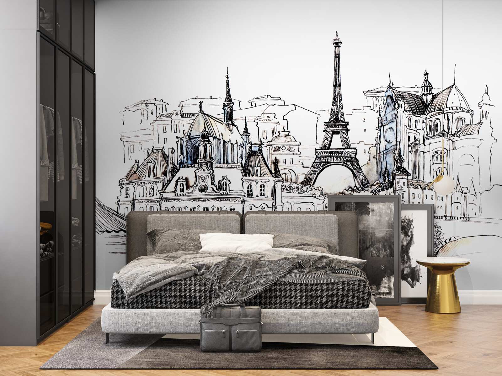 Fototapeta vynikajúce miesta v Paríži, prezentované ceruzkou