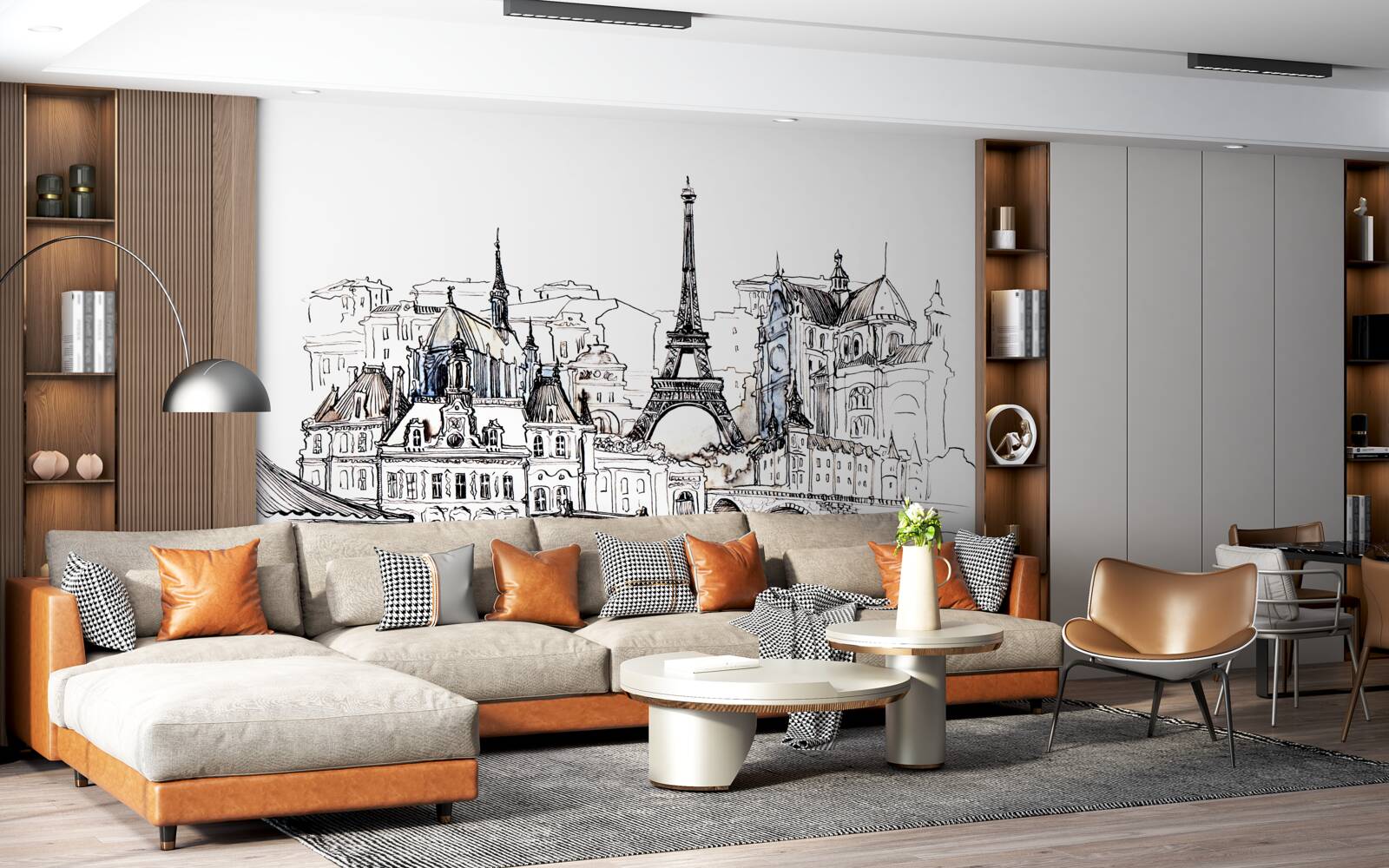 Fototapeta vynikajúce miesta v Paríži, prezentované ceruzkou