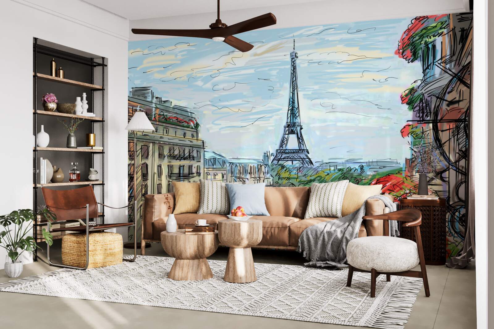 Fototapeta úchvatný výhľad z balkóna na Eiffelovu vežu