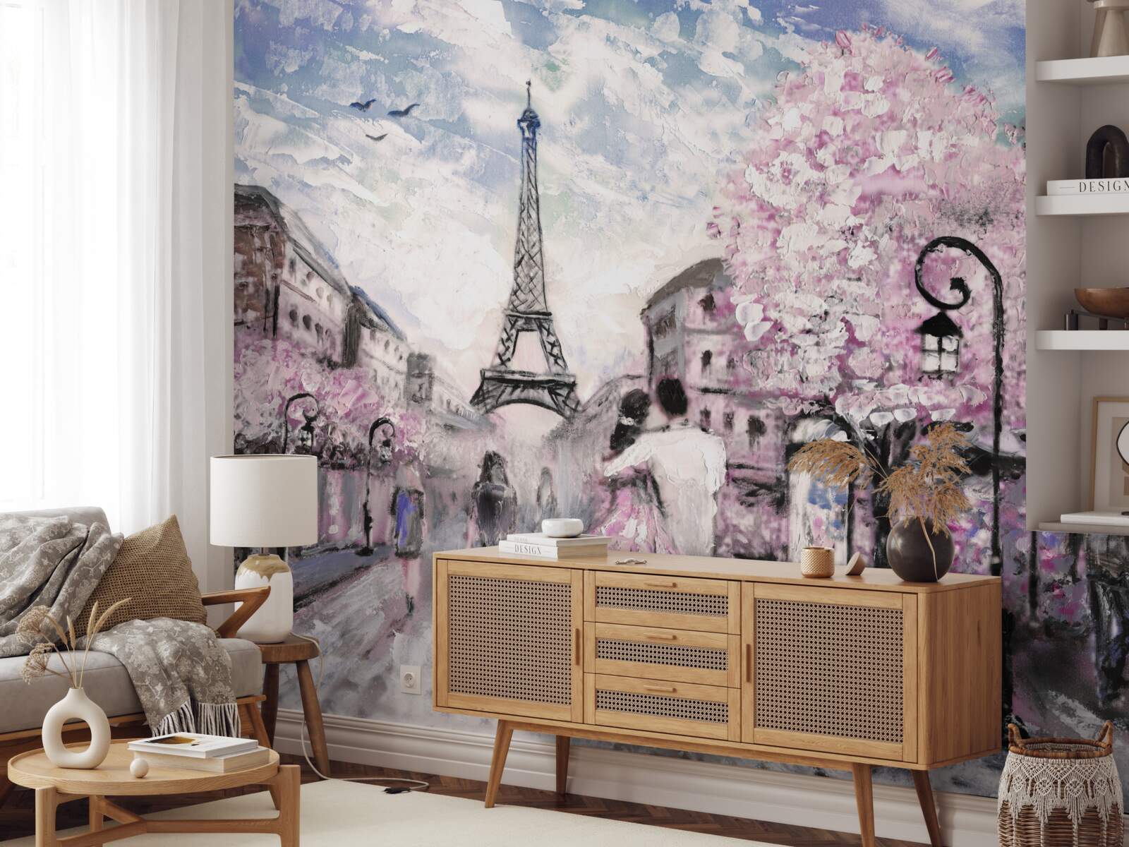 Fototapeta zamilovaný pár v uliciach Paríža