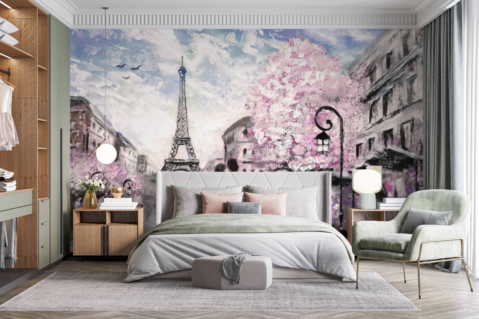 Fototapeta zamilovaný pár v uliciach Paríža