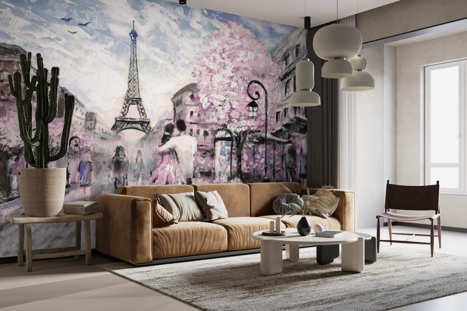 Fototapeta zamilovaný pár v uliciach Paríža