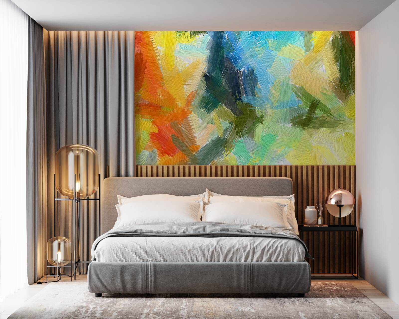 Fototapeta abstraktná olejomaľba zobrazujúca jeseň