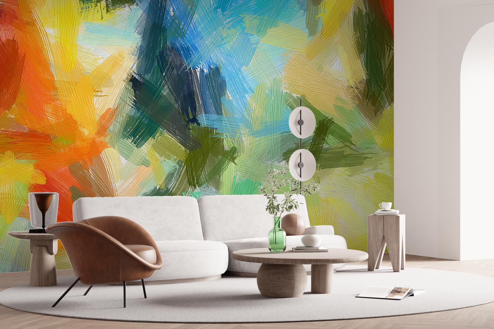 Fototapeta abstraktná olejomaľba zobrazujúca jeseň