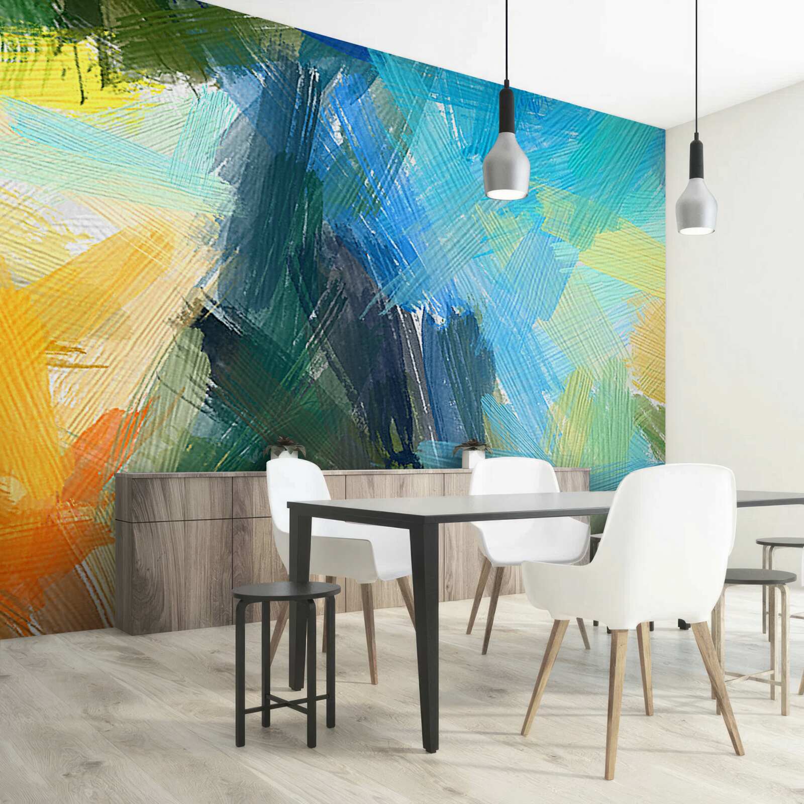 Fototapeta jesenná abstrakcia vytvorená olejovými farbami