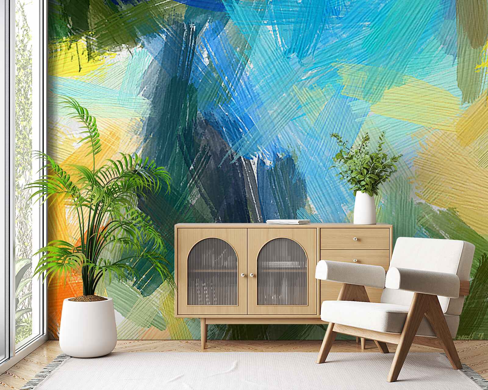 Fototapeta jesenná abstrakcia vytvorená olejovými farbami