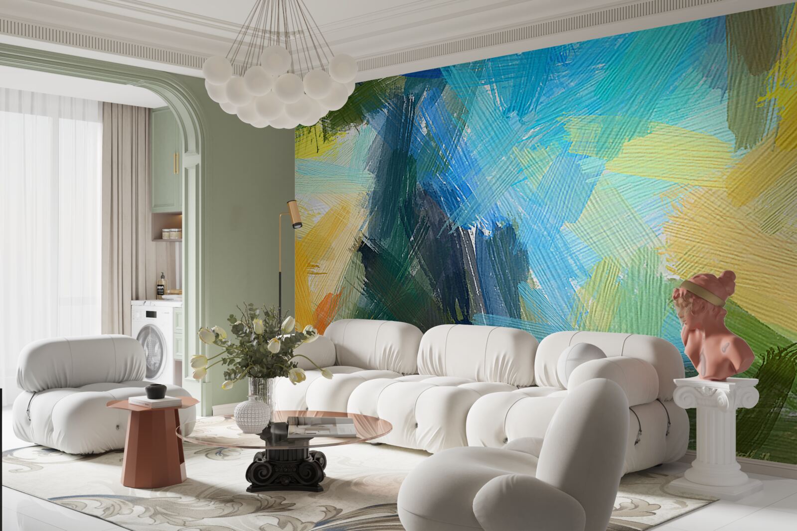 Fototapeta jesenná abstrakcia vytvorená olejovými farbami