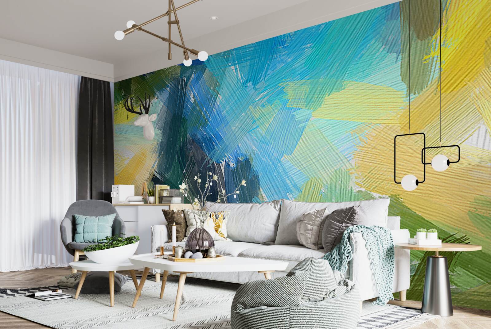 Fototapeta jesenná abstrakcia vytvorená olejovými farbami