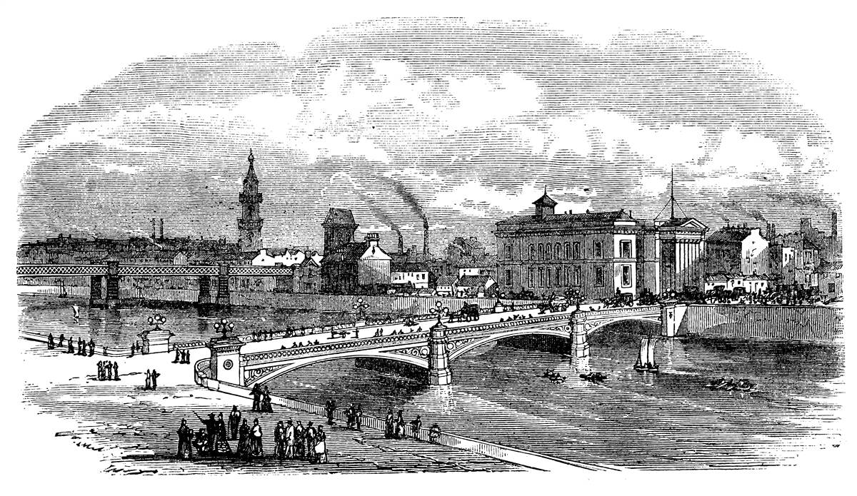 Fototapeta retro albert bridge v glasgowe