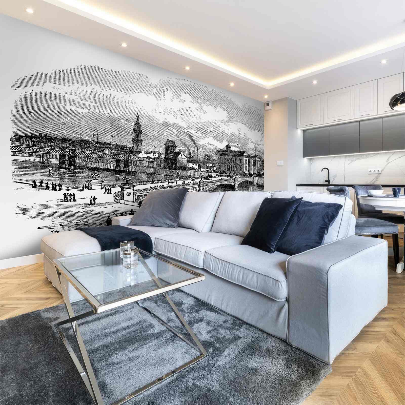 Fototapeta retro albert bridge v glasgowe