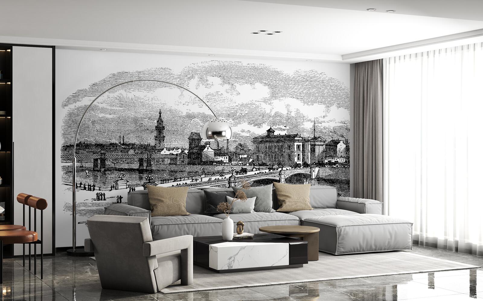 Fototapeta retro albert bridge v glasgowe