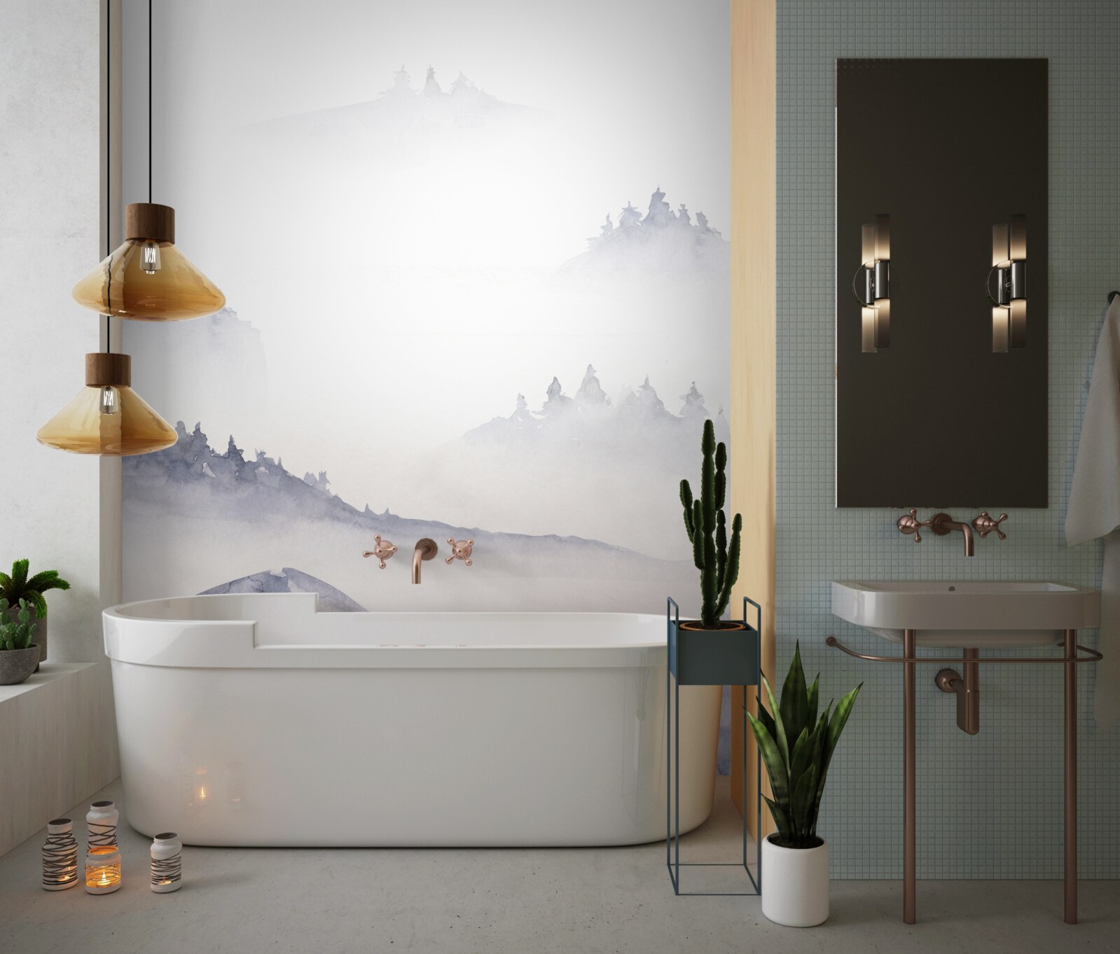 Fototapeta hory sú ponorené do hmly