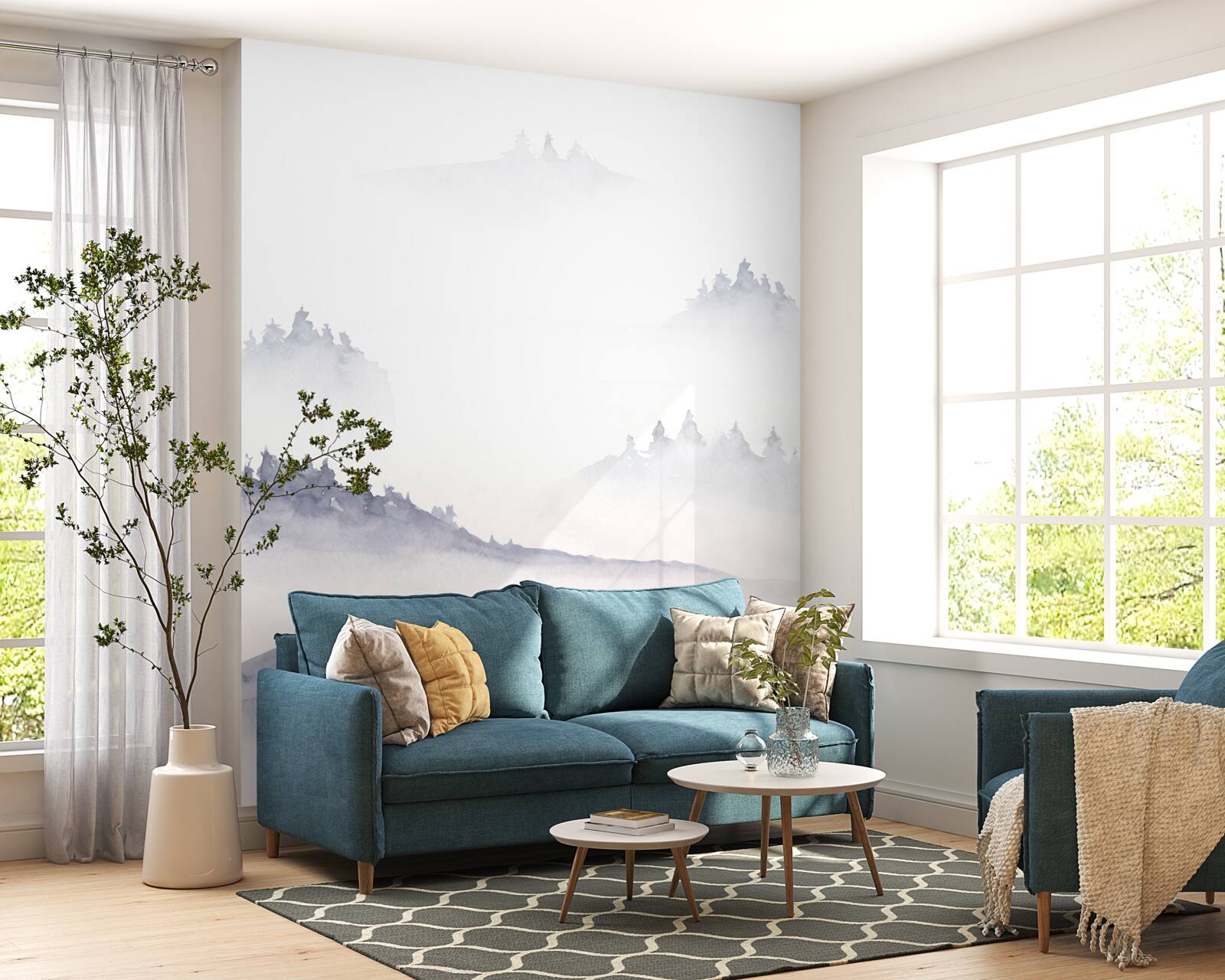 Fototapeta hory sú ponorené do hmly