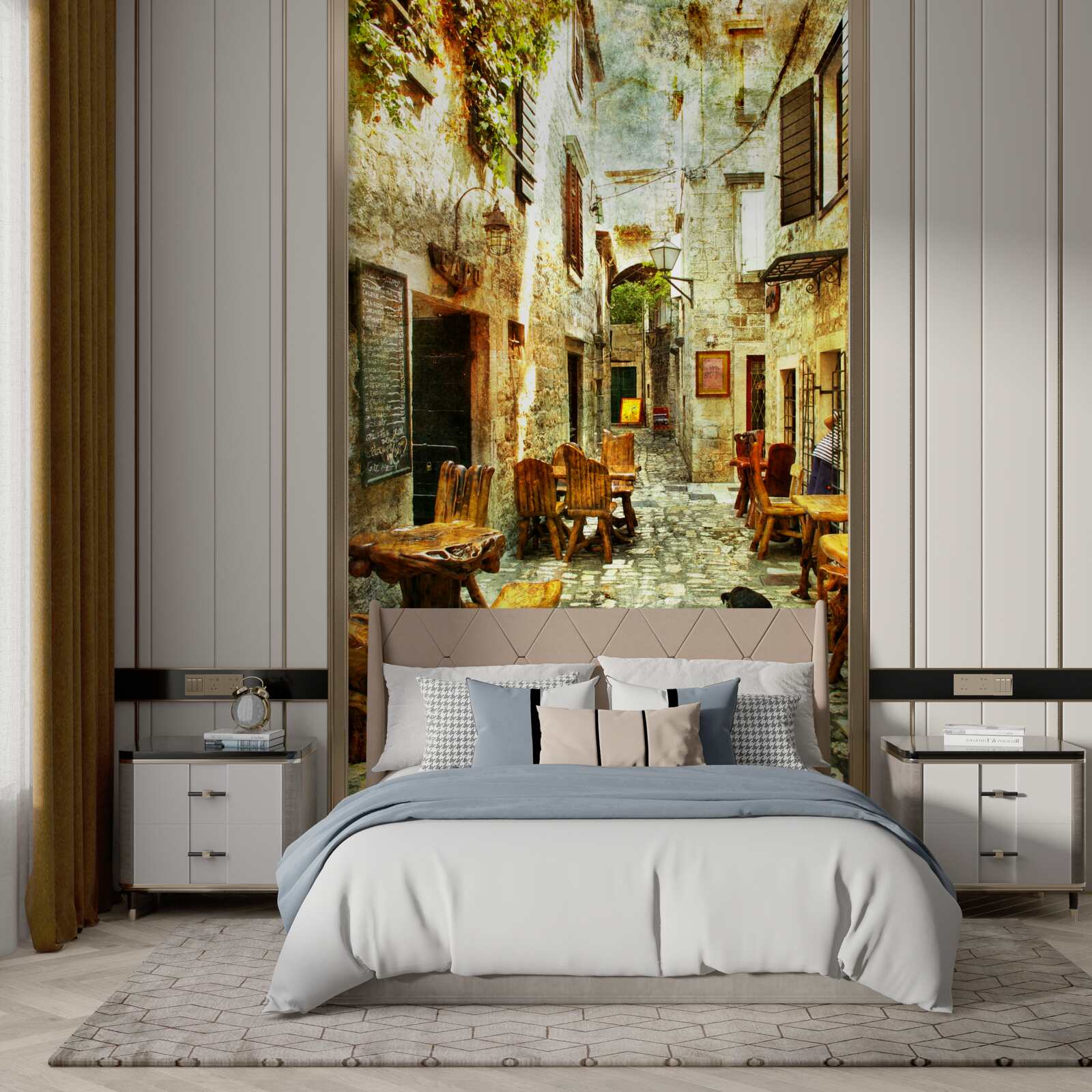 Fototapeta pohodlná, tichá kaviareň v historickej časti mesta