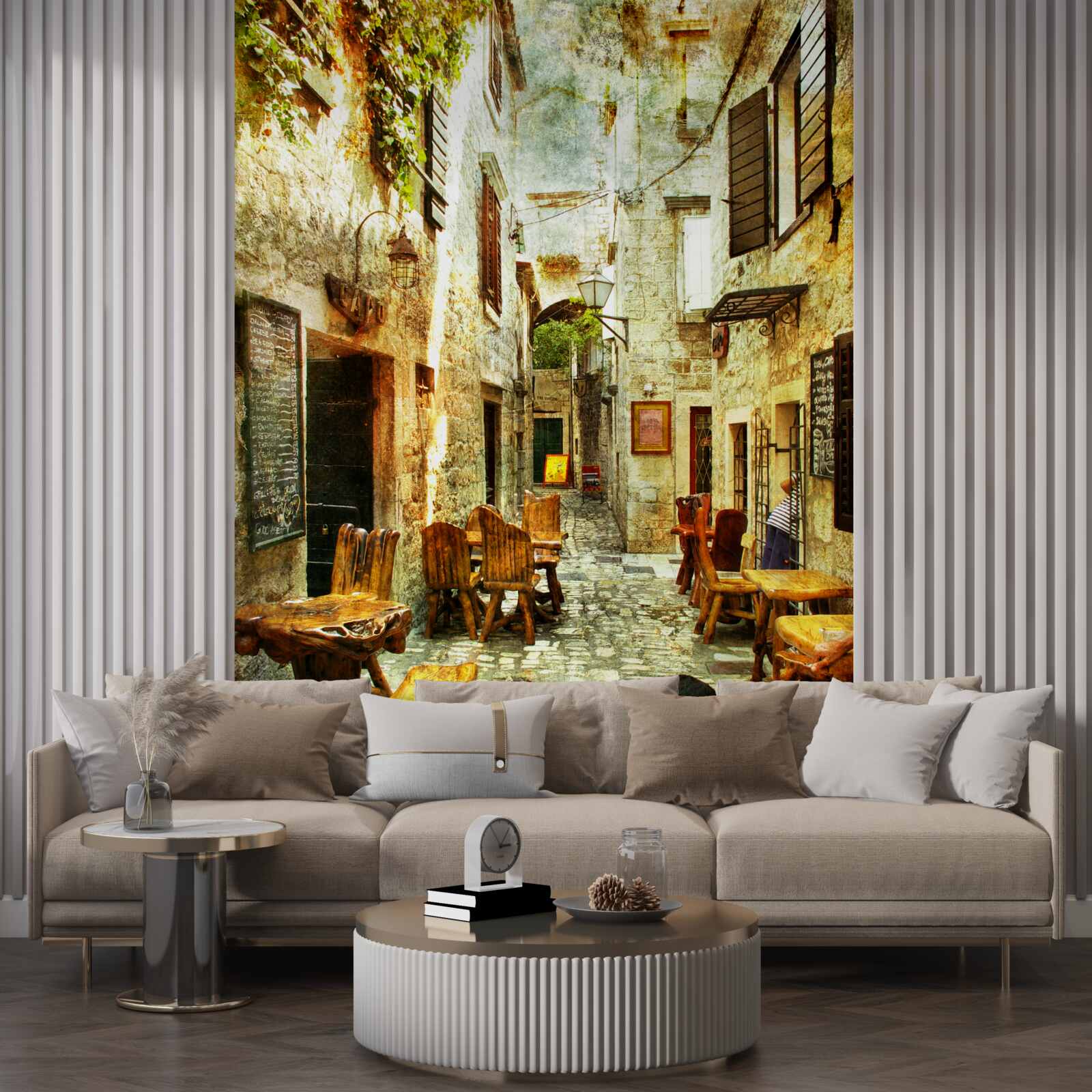 Fototapeta pohodlná, tichá kaviareň v historickej časti mesta