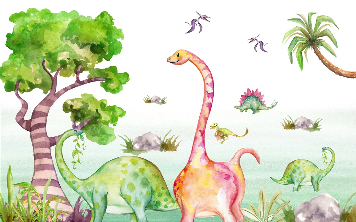 Fototapeta animované dinosaury idúce na prechádzku
