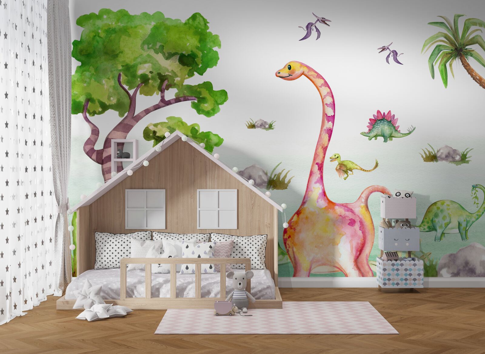 Fototapeta animované dinosaury idúce na prechádzku