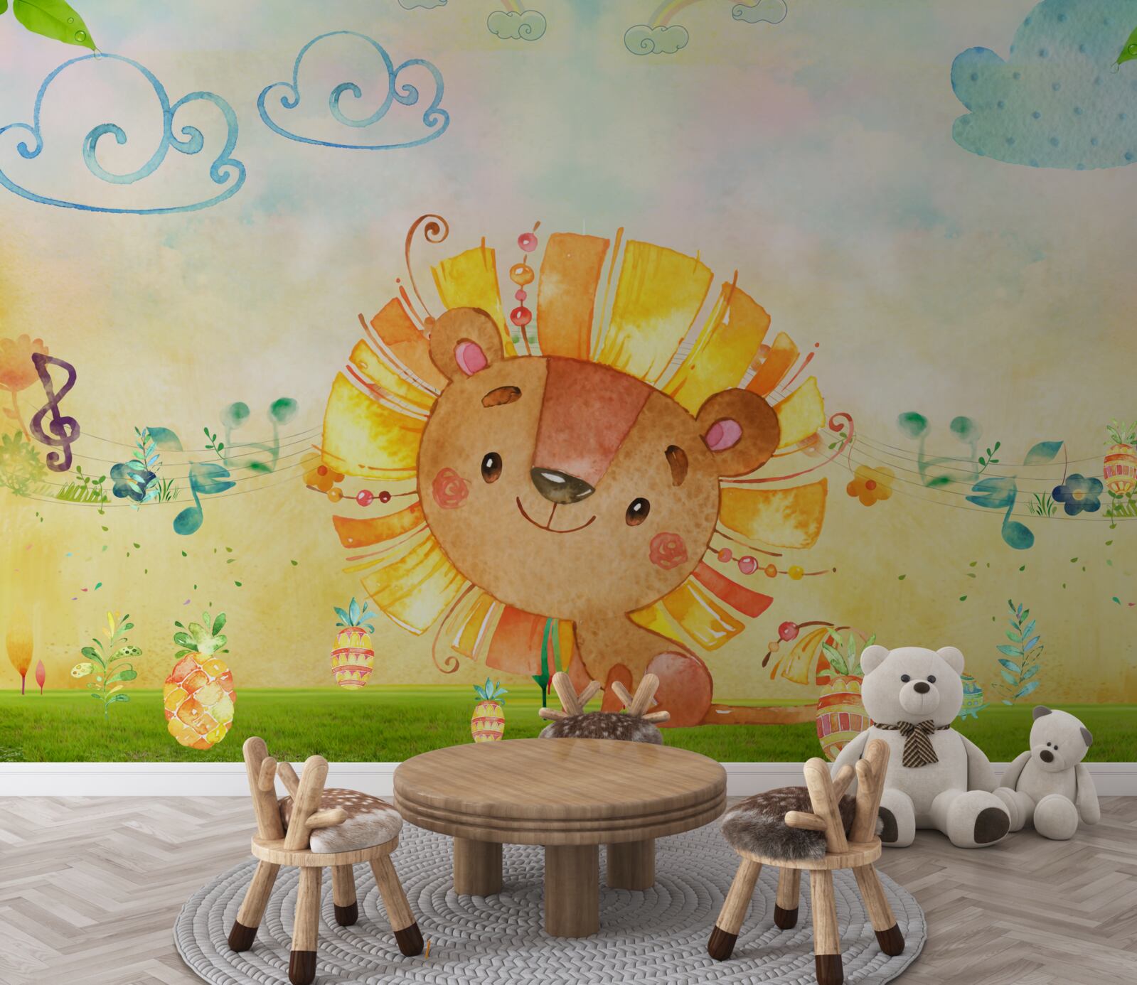 Fototapeta na lúke sa spokojne usmieva mladý lev