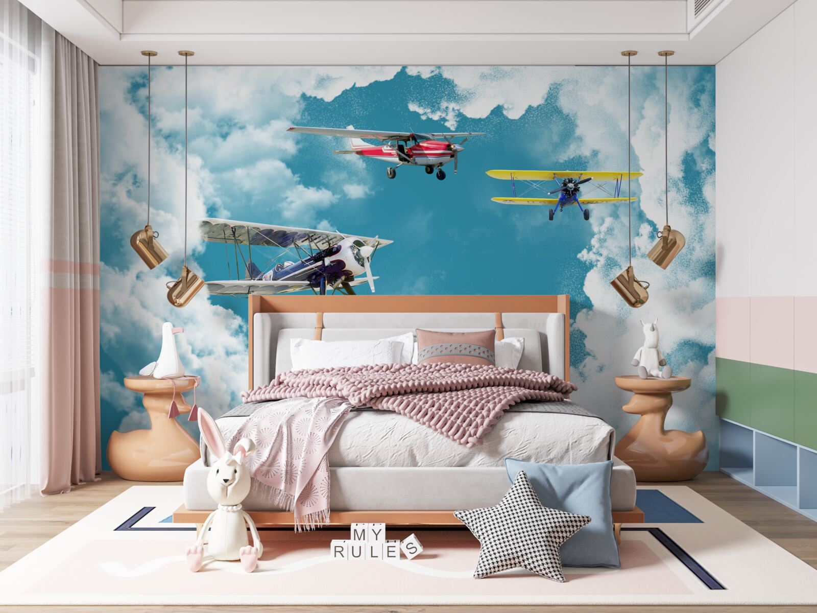 Fototapeta lietadlá sú na oblohe