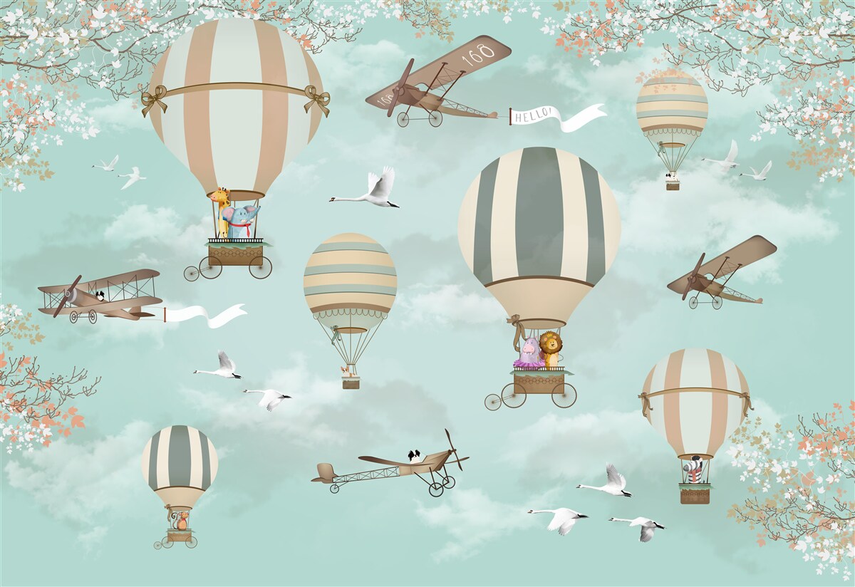 Fototapeta zvieratá začali svoju cestu vzduchom do neba