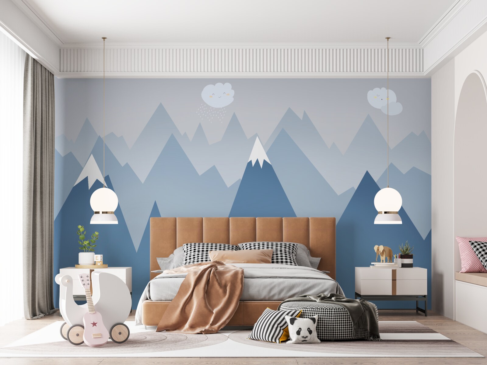 Fototapeta siluety hôr v modrej farbe