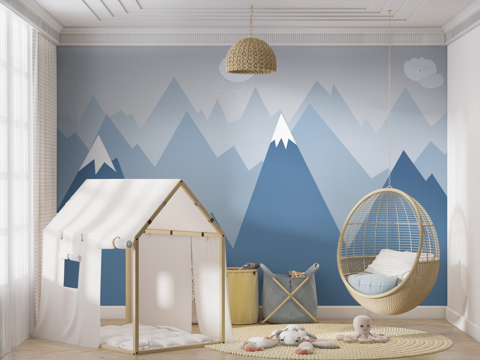 Fototapeta siluety hôr v modrej farbe