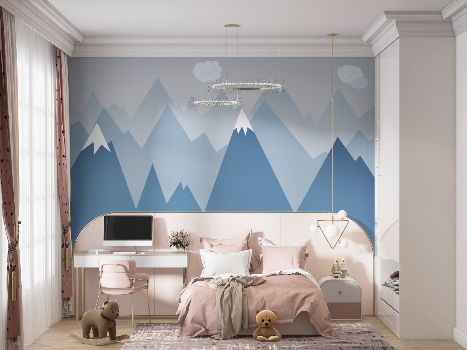 Fototapeta siluety hôr v modrej farbe