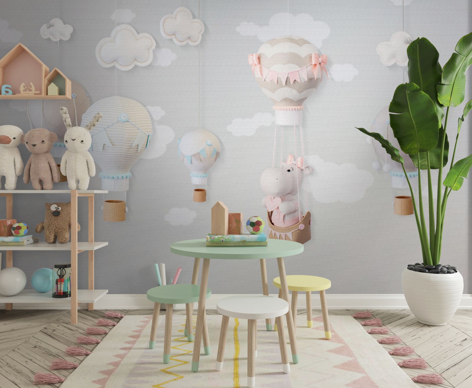 Fototapeta malý hroch v lietajúcej guli