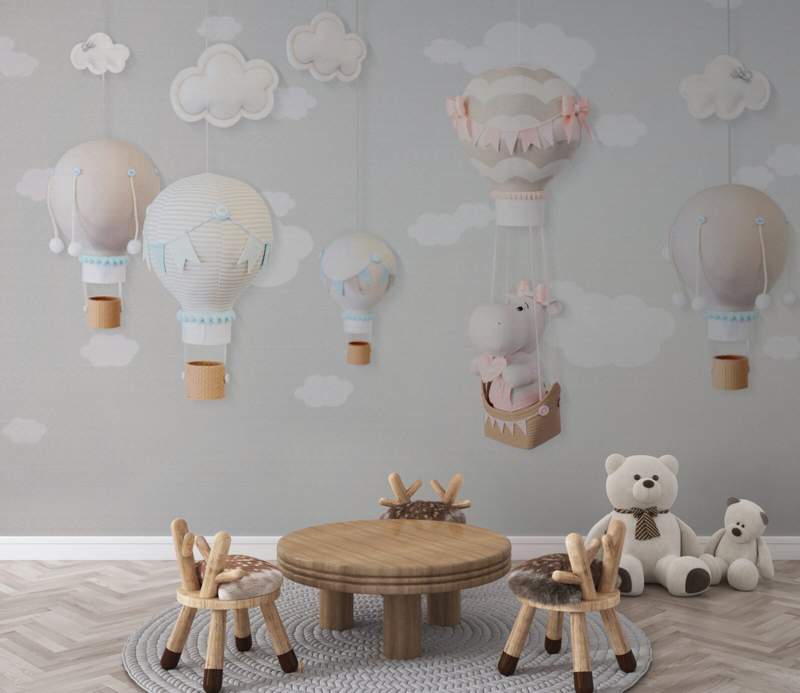 Fototapeta malý hroch v lietajúcej guli