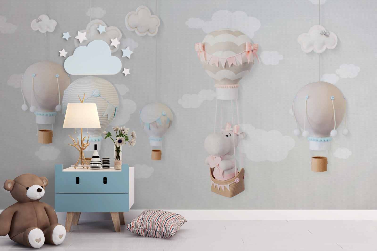 Fototapeta malý hroch v lietajúcej guli