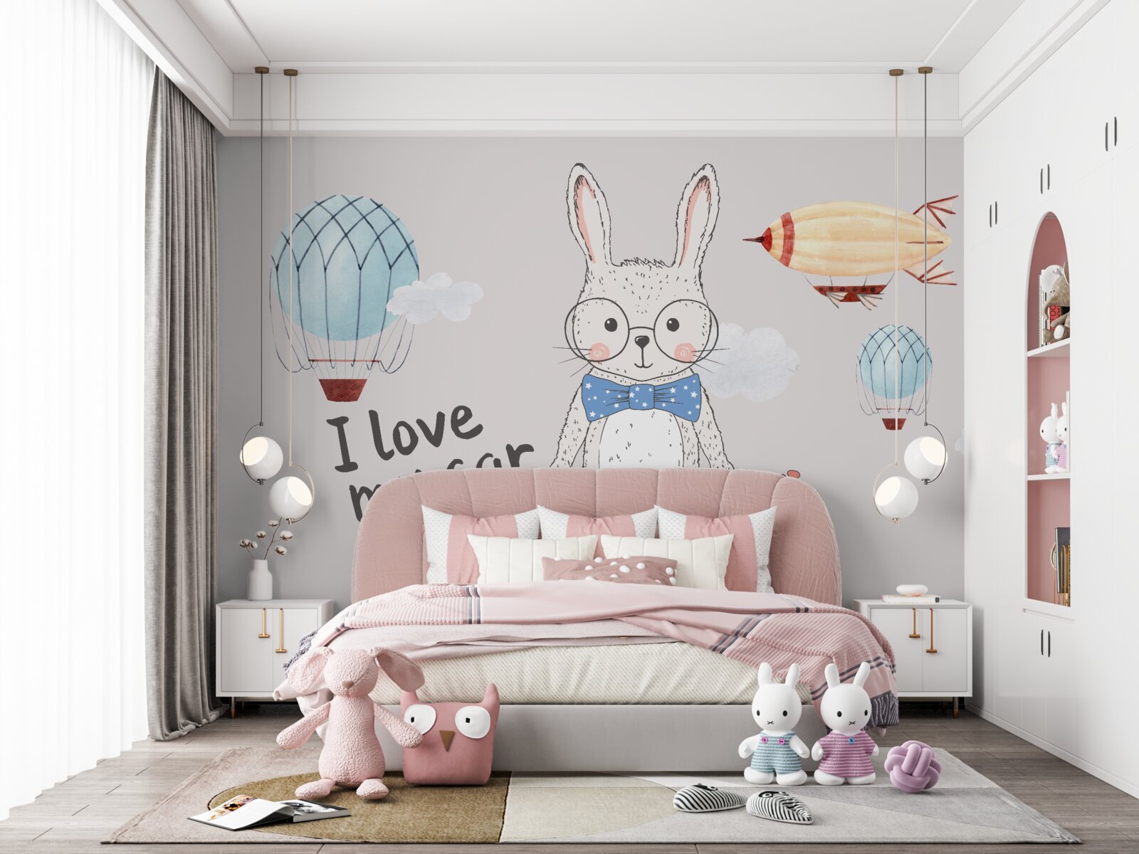 Fototapeta zajac s okuliarmi na pozadí vozidiel