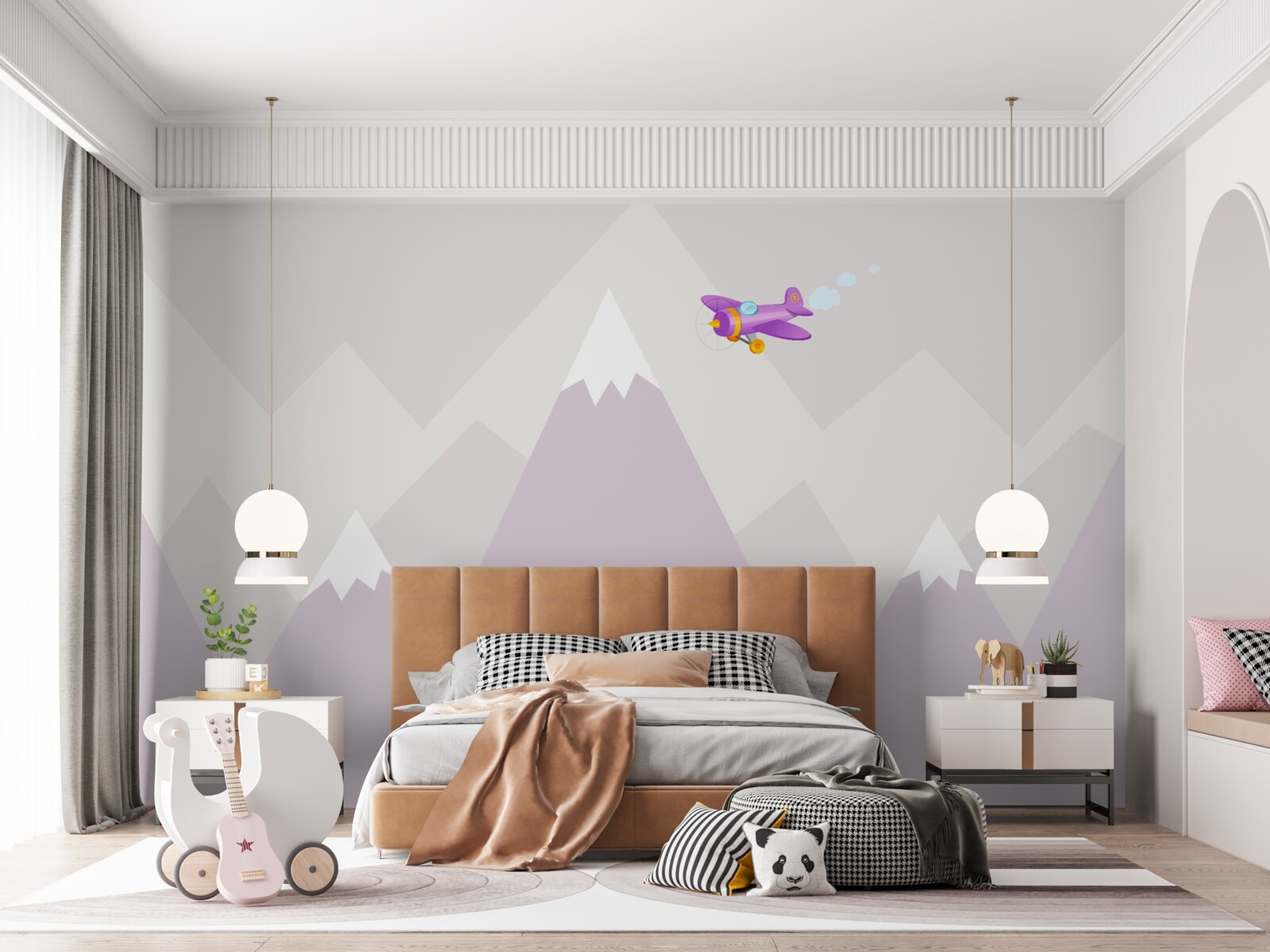 Fototapeta detská izba sa nachádza na pozadí hôr