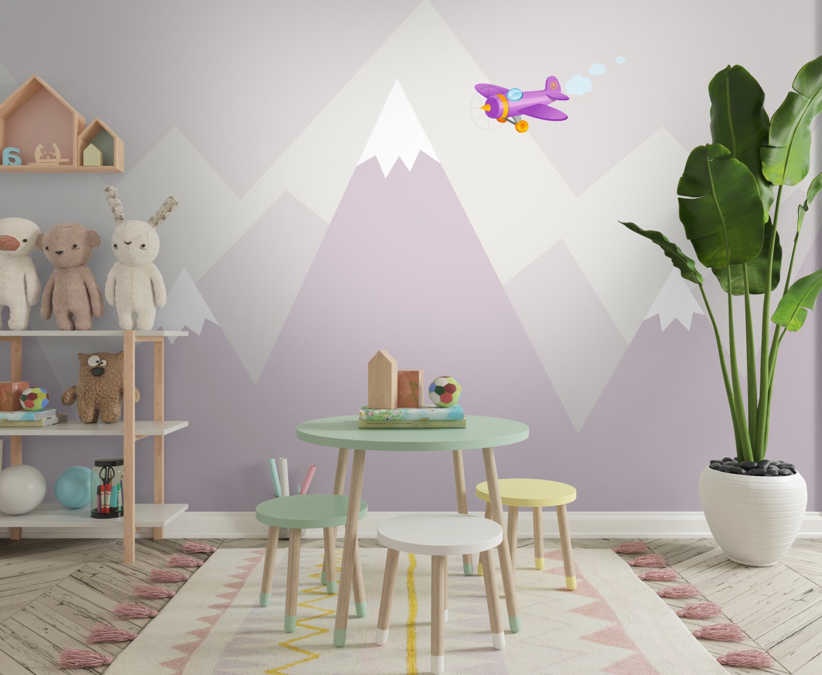 Fototapeta detská izba sa nachádza na pozadí hôr