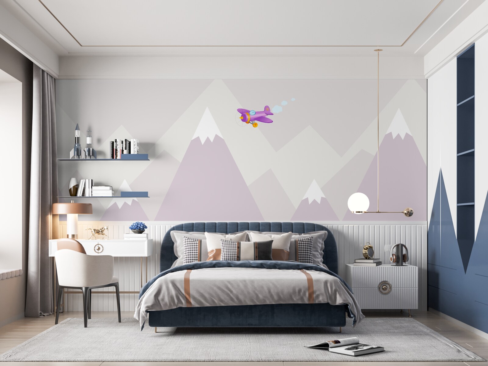 Fototapeta detská izba sa nachádza na pozadí hôr